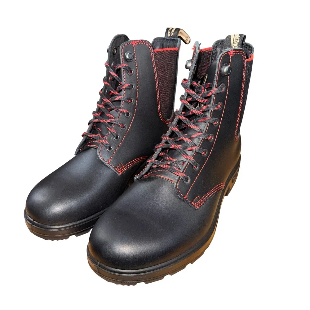 NEW Blundstone Lace-Up Boots Womens AU 5.5/ US 8.5 Black Leather Contrast Stitch - Picture 14 of 14